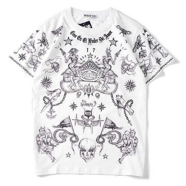 

men's t-shirts shirs arrival knied coon casual prin shir tshir homme hip hop body direc spray skull sar shor sleeve o-neck sue4, White;black