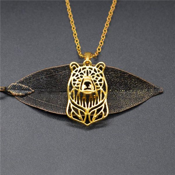 

pendant necklaces drop bears cute hollow metal ursidae jewellery, Silver