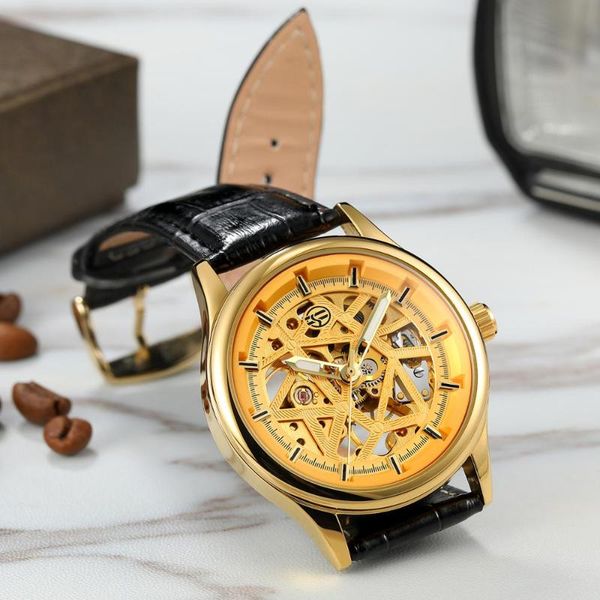 

wristwatches forsining golden gear movement retro royal classic fashion mens mechanical wrist watches male clock relogio, Slivery;brown