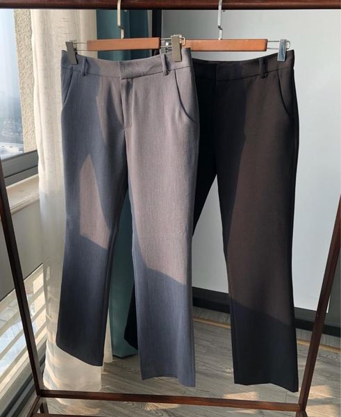 

women's pants & capris ol simple casual black/gray ladies office wear pockets trousers early spring, Black;white