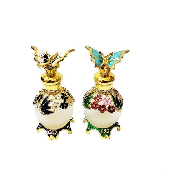 

storage bottles & jars restoring ancient hollow-out rattan flower butterfly perfume empty refillable mid-east dubai style 15ml