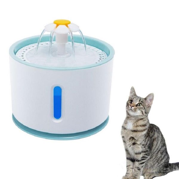 

cat water fountain led level display electric mute drinker 2.4l slow automatic drinking bowl for cats bowls & feeders