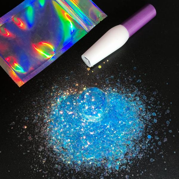 

nail glitter holographic art powder uv gel polish set mermaid sequins flakes makeup design manicure decoracion uÃ±as, Silver;gold