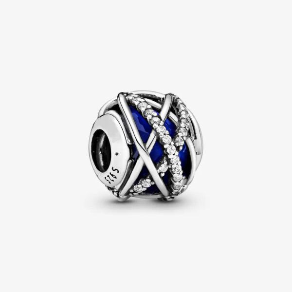 

100% 925 sterling silver blue galaxy charms fit original european charm bracelet fashion for pandora women wedding engagement jewelry access, Bronze;silver