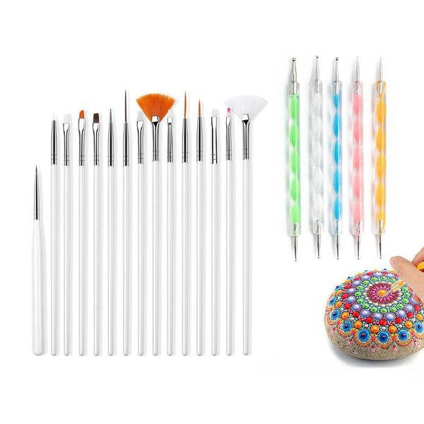 

nail art kits 13cm pen tool set 20pcs dot brush decoration accessories