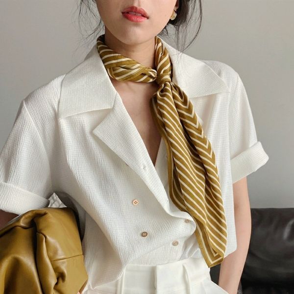 

scarf geometric striped printed scarf women simple square scarfs fashion, Blue;gray