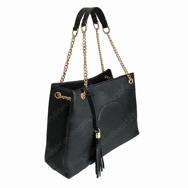 

bag holderluxurys designers fashion pu leather totes handbags shoulder bags black gold chain tassels bag crossbody bags pure color female wo