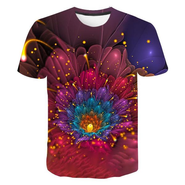 

men's t-shirts fashion summer ladies blouses short sleeves beautiful flowers 3d printing casual street round neck t-shirt costumes, White;black