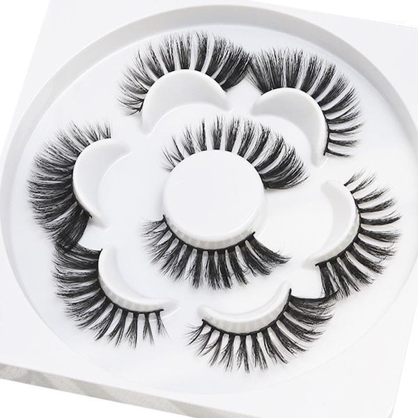 

4 pairs 3d eyelashes thick cross natural false for beauty makeup mink fake eye lashes extension1