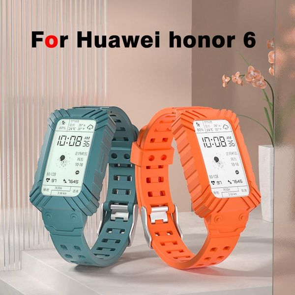 

watch bands band for huawei fit silicone strap honor 6 proof accessories case + set 2 in 1 with, Black;brown