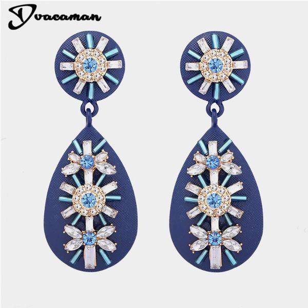 

dangle & chandelier dvacaman waterdrop flower vintage drop hanging earrings for woman ethnic crystal bohemian fashion jewelry party gifts, Silver