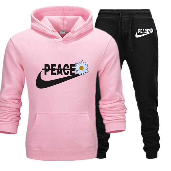 

2020 set of women's and men's hooded sweater set, Gray