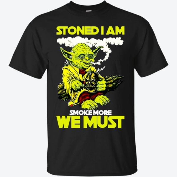 

master smoke cannabis weed marijuana space wars alien galaxy funny black t-shirt, White;black