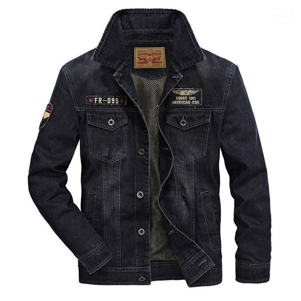 

denim jacket men's loose-fitting retro spring and autumn, Black;brown