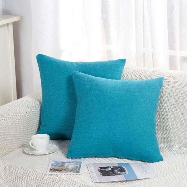 

pillow washable square for sofa/car with excellent cotton 18x18" blue/grey