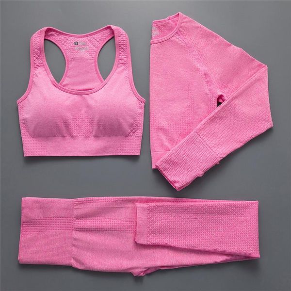 

yoga outfit 2/3pcs workout clothes for women set color bright gym clothing fitness seamless sportswear training tracksuit outfits