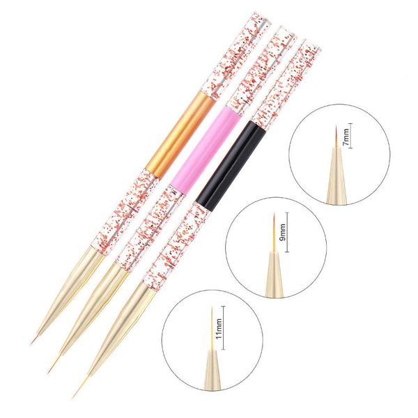 

nail brushes art acrylic liner painting brush french lines stripes grid pattern drawing pen 3d diy tips manicure tools, Yellow