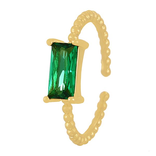 

zhini new design personality geometric square colorful crystal rings for women boho gold opening ring statement jewelry gift, Silver