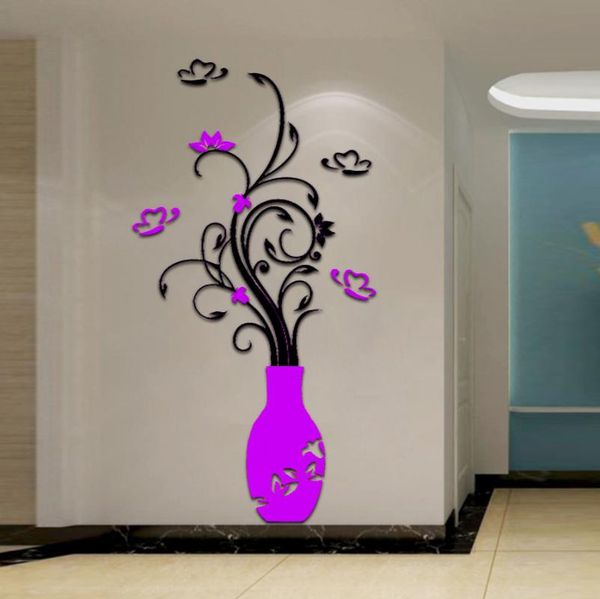 

wall stickers diy 3d acrylic crystal living room bedroom tv background home wallpaper art decor decorations