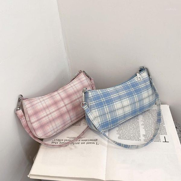

evening bags plaid print underarm fashion cloth ladies handbags 2021 women shoulder daily clutch casual totes pouch