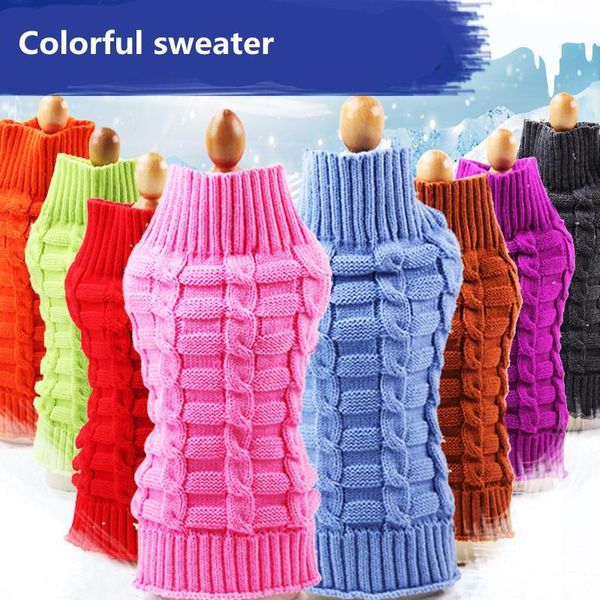 

dog apparel sweaters cashmere twisted rope winter coat outfit for small pet costumes clothes supplies v3