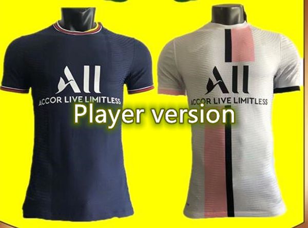 

21/22 player version messi mbappe soccer jersey 2021 sergio ramos neymar jr shirt verratti cavani di maria kean marquinhos football uniforms, Black;yellow