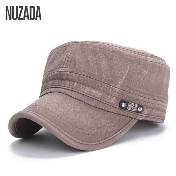 

brand nuzada 2021 vintage military hats cotton men women flat cap solid color summer autumn spring visor hat wide brim, Blue;gray