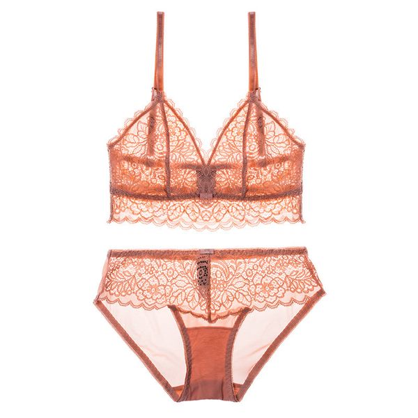

bra set french hollow flower soft lace ultra thin cup l022, Red;black