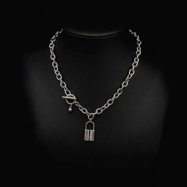 

chains hip hop necklaces for women 2021 lock cubana aesthetic cn(origin) fashion contracted punk wind, Silver