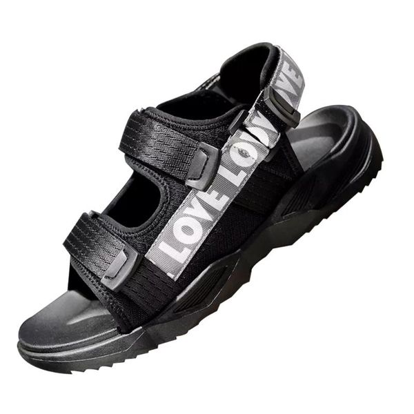 

sandals fashion men summer black buckle wear-resistant comfortable outdoor cool flexible foldable