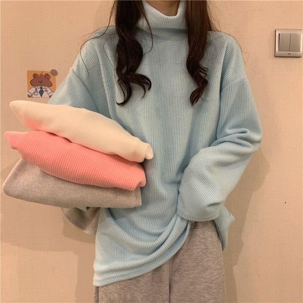 

high neck lazy sense of minority spring and autumn 2021 new women's sweater trend, Black