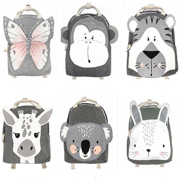 

children backpack toddler kids school bag for baby cute girl light rabbit butterfly lion 211025