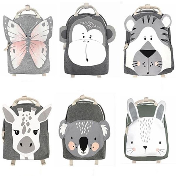 Kinderrucksack Kleinkind Kinder Schultasche für Baby Niedliches Mädchen Licht Kaninchen Schmetterling Löwe 211025