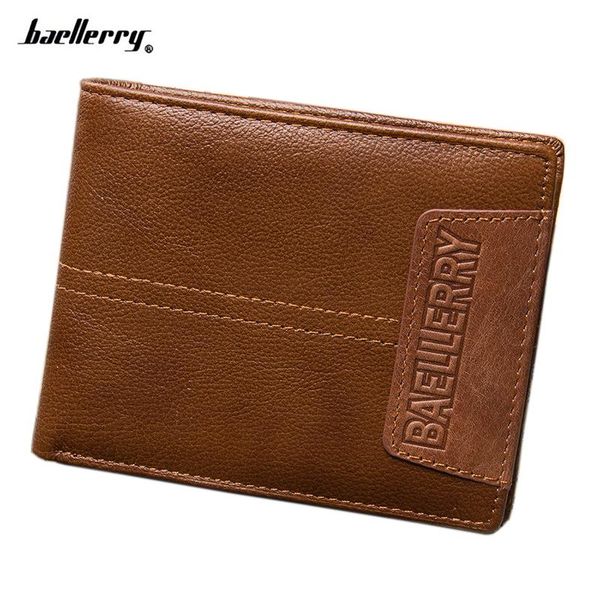 

wallets baellerry wallet genuine leather men purse short 50pcs/lot, Red;black