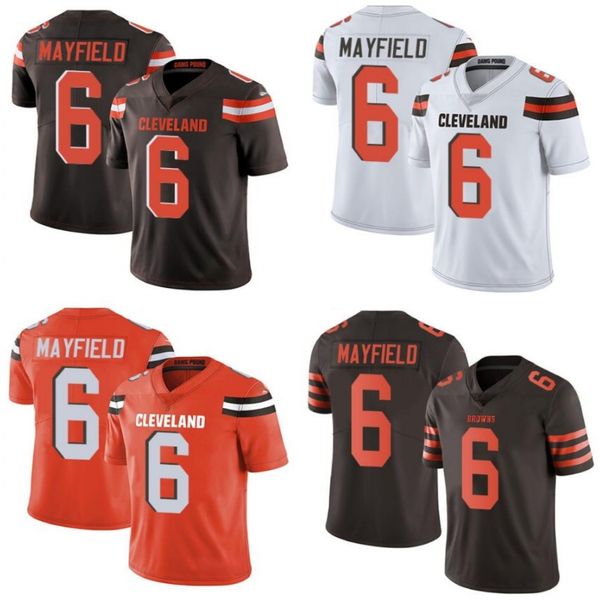

cleveland browns men #6 baker mayfield women youth limited rush jersey, Black;red