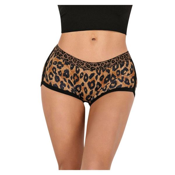 Pantaloncini da donna Moda donna Casual Strisce leopardate Stampa Leggings elasticizzati elasticizzati Pantaloni corti sportivi Abiti Vita bassa Sexy