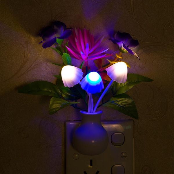 

colorful led night light lamp mushroom romantic flower lighting for home art decor illumination party supplies us plug decoration