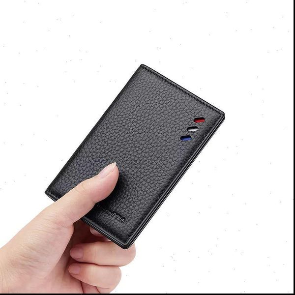 

men wallet vintage small purse card holder fit credit with box, Red;black