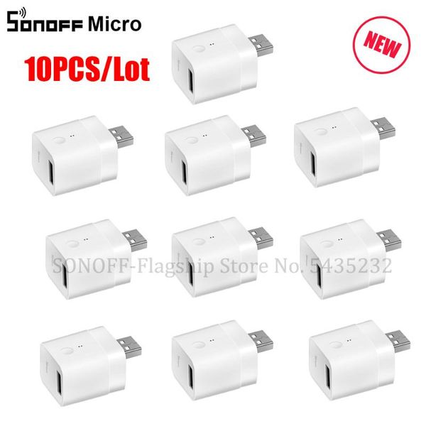 

smart home control 1/2/3/4/5/10 pcs itead sonoff micro usb wifi adaptor 5v wireless charge voice work with alexa google