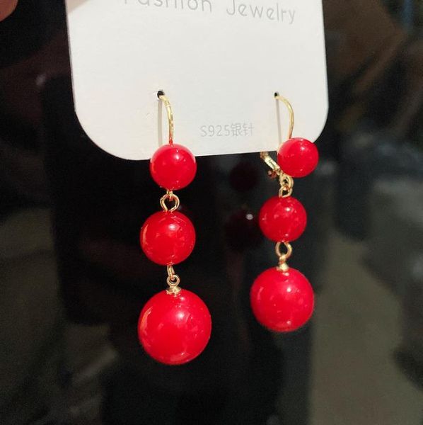 

dangle & chandelier korean fashion temperament high-sense elegant pearl chain tassel drop earrings for women girl party jewelry gift cs1036, Silver