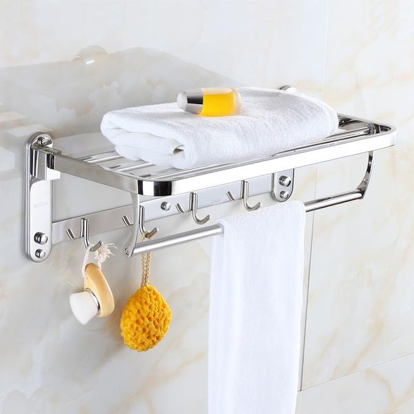 Prateleiras de toalhas prateleiras de banheiro de 2 camada 2 camada de aço inoxidável Banho de banho de banheira