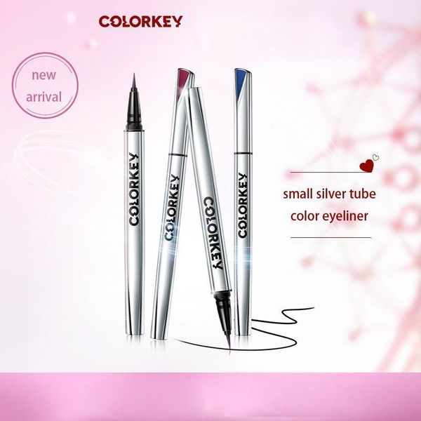 

silver tube color liquid eyeliner waterproof and long-lasting easy to wear eye cosmetics women beauty black blue mocha eyeliner1