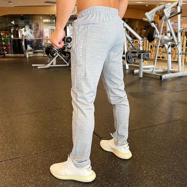 

running pants summer men sports zipper pocket breathable athletic loose training sport legging jogging fitness gym trousers, Black;blue