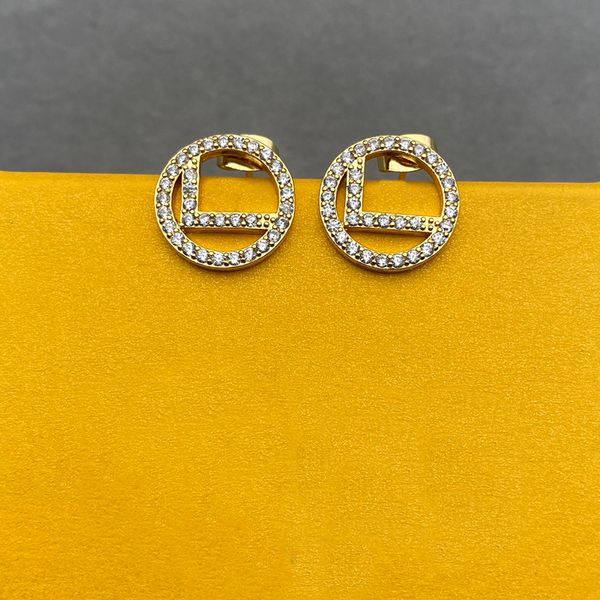 2022 Gold Creolen Designer Diamant Ohrstecker F Ohrring für Dame Frauen Party Hochzeit Liebhaber Geschenk Schmuck 925 Silber Creolen 22021205