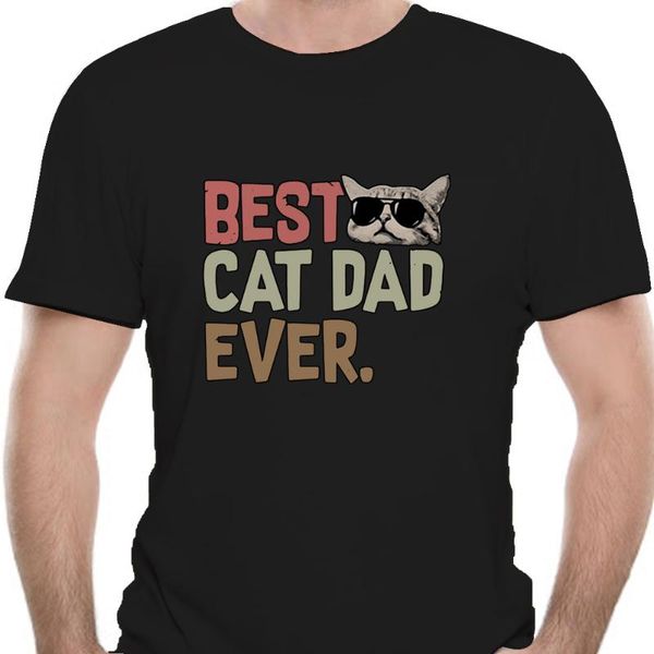 

men's t-shirts cool black glasses cat dad ever men t shirt-1018a, White;black