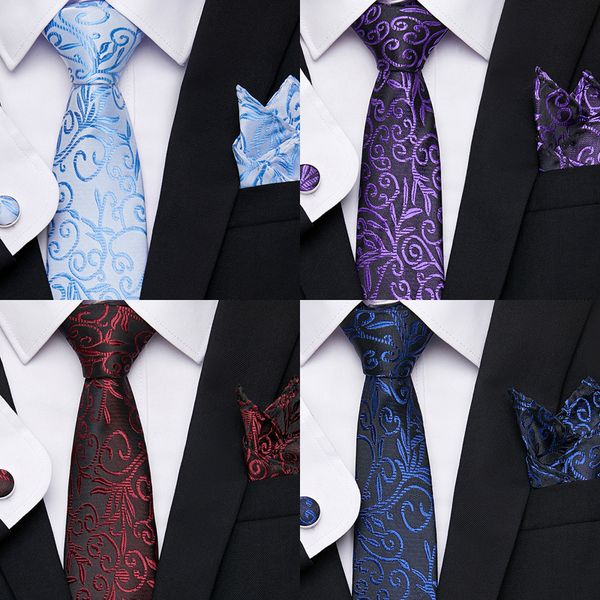 

nice handmade wholesale 2021 new style high grade 7.5 cm wedding gift tie set necktie men suit accessories new years day, Black;blue