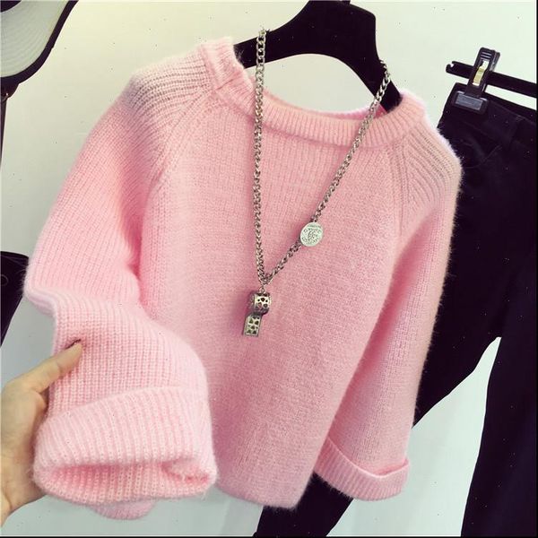 

0.4 winter shining fluffy soft womens sweaters mohair warm pullovers pull femme tricot jersey jumper, White;black