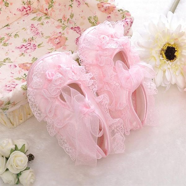 

first walkers baby lace flowers princess 100 days shoes anti-skid toddler infant soft sole girls for 0-12m