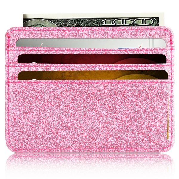 

card holders pu business style rfid holder sequin anti-theft travel id wallet solid color passport, Brown;gray
