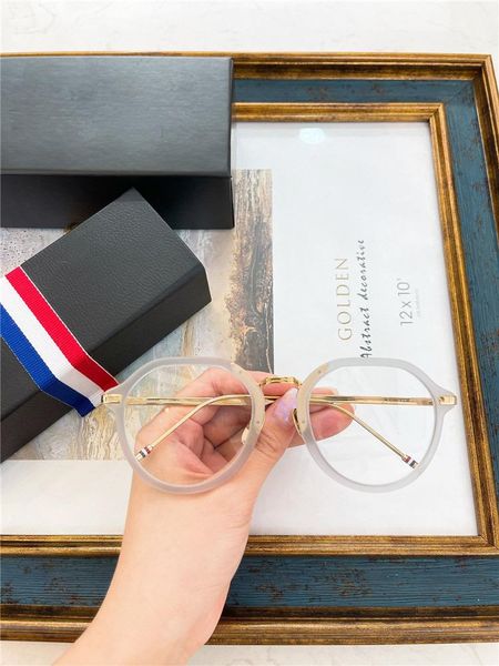 

fashion sunglasses frames york thom brand designer eyeglasses retro round alloy acetate glasses frame tbx421 blue light prescription optical, Black